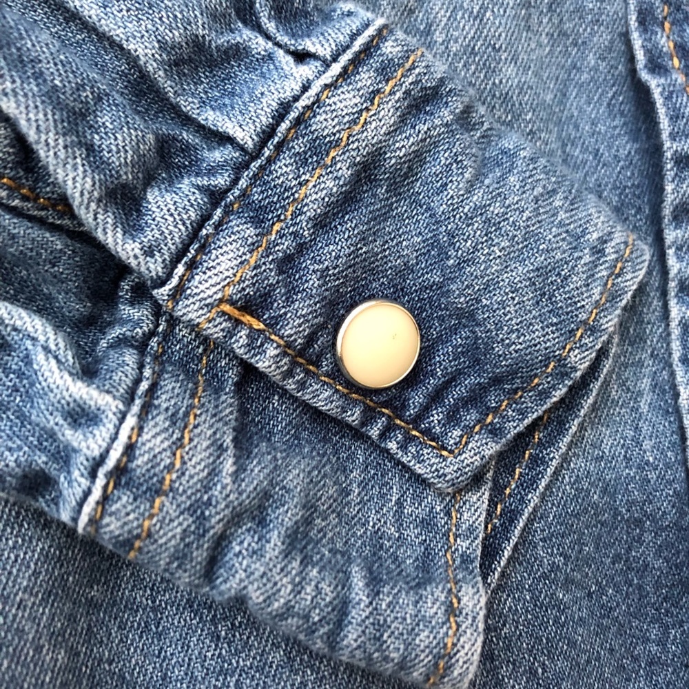 Denim Shirt with Pearl Snaps - Picture 4 of 5